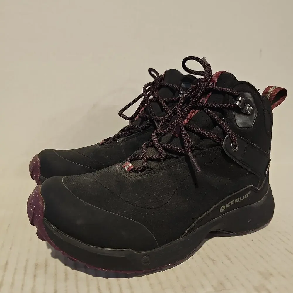 Icebug Pace3 W bugrip GTX Womens 7.5 Black Studded Winter Boots